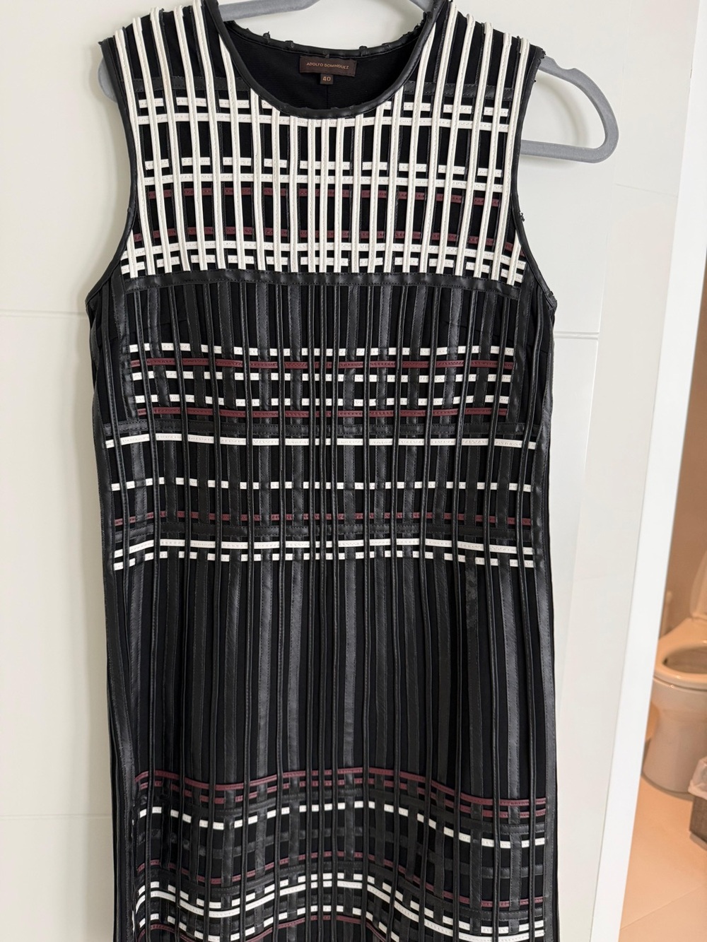 Women's Black & White Striped Sleeveless Dress